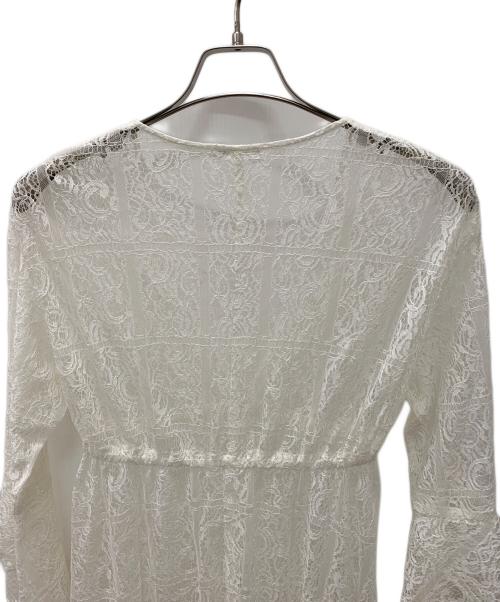 FRAY ID（フレイ アイディー）FRAY ID (フレイ アイディー) 薄手カーディガン ホワイト サイズ:Freeの古着・服飾アイテム