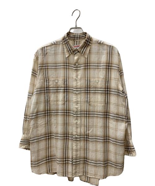 Spick and Span（スピック＆スパン）Spick and Span (スピック＆スパン) コットンボイルチェックルーズシャツ ベージュ サイズ:記載なしの古着・服飾アイテム