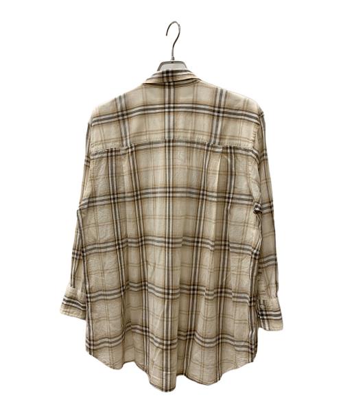 Spick and Span（スピック＆スパン）Spick and Span (スピック＆スパン) コットンボイルチェックルーズシャツ ベージュ サイズ:記載なしの古着・服飾アイテム
