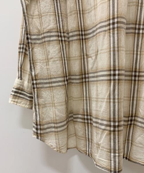 Spick and Span（スピック＆スパン）Spick and Span (スピック＆スパン) コットンボイルチェックルーズシャツ ベージュ サイズ:記載なしの古着・服飾アイテム