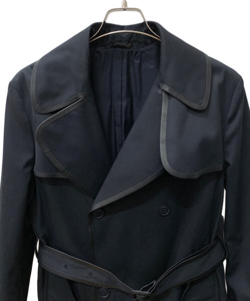 FENDI（フェンディ）FENDI (フェンディ) 袖ロゴレザーパイピングトレンチコート ブラック サイズ:44の古着・服飾アイテム