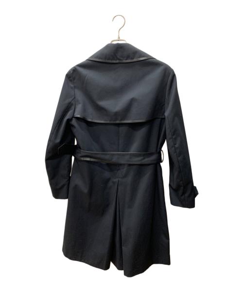 FENDI（フェンディ）FENDI (フェンディ) 袖ロゴレザーパイピングトレンチコート ブラック サイズ:44の古着・服飾アイテム