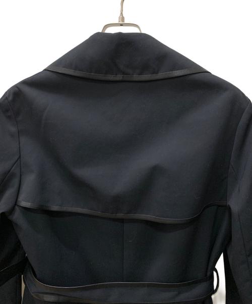 FENDI（フェンディ）FENDI (フェンディ) 袖ロゴレザーパイピングトレンチコート ブラック サイズ:44の古着・服飾アイテム