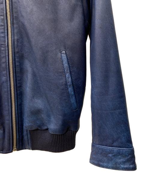 Denham（デンハム）Denham (デンハム) キャメルレザージャケット ブルー サイズ:Sの古着・服飾アイテム
