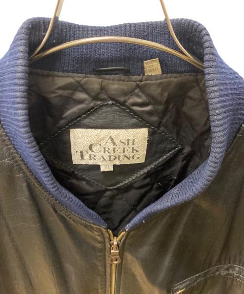 ash creek trading（アッシュクリークトレーディング）ASH CREEK TRADING (アッシュクリークトレーディング) レザージャケット ブラック サイズ:XLの古着・服飾アイテム