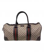 GUCCIグッチ）の古着「ボストンバッグ」｜ベージュ×ブラウン