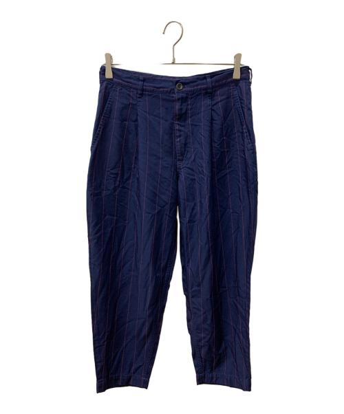 COMME des GARCONS（コムデギャルソン）COMME des GARCONS (コムデギャルソン) 22SS ポリ縮絨 ストライプ テーパードパンツ ネイビー サイズ:XSの古着・服飾アイテム