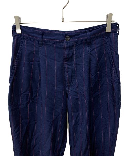 COMME des GARCONS（コムデギャルソン）COMME des GARCONS (コムデギャルソン) 22SS ポリ縮絨 ストライプ テーパードパンツ ネイビー サイズ:XSの古着・服飾アイテム