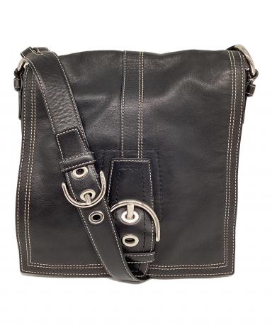 未使用級 COACH 黒 ボイジャー メッセンジャー フラップ ブラック 中古・古着通販】COACH (コーチ) メッセンジャーバッグ ブラック