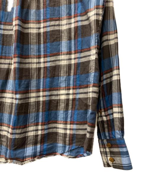 Vivienne Westwood（ヴィヴィアンウエストウッド）Vivienne Westwood (ヴィヴィアンウエストウッド) 長袖シャツ グレー×ブルー サイズ:44の古着・服飾アイテム
