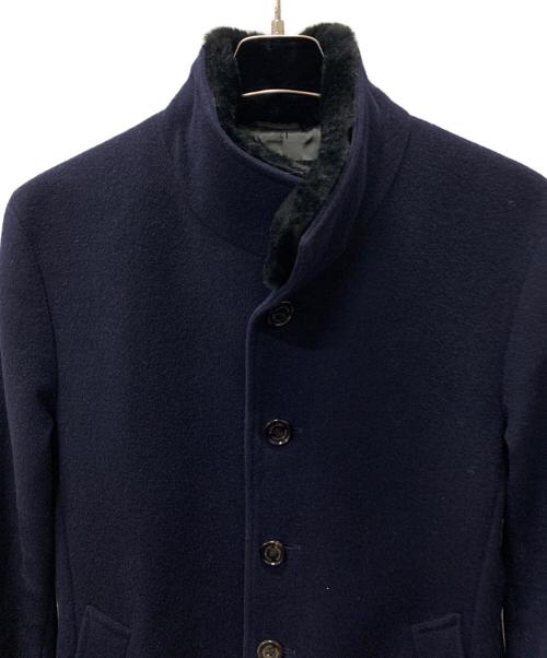 BLACK LABEL CRESTBRIDGE（ブラックレーベル クレストブリッジ）BLACK LABEL CRESTBRIDGE (ブラックレーベル クレストブリッジ) ステンカラーウールコート ネイビー サイズ:Mの古着・服飾アイテム