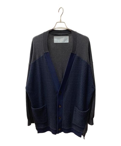 Dulcamara（ドゥルカマラ）Dulcamara (ドゥルカマラ) 薄手カーディガン グレー×ネイビー サイズ:1の古着・服飾アイテム