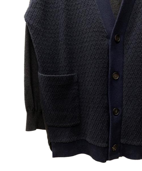 Dulcamara（ドゥルカマラ）Dulcamara (ドゥルカマラ) 薄手カーディガン グレー×ネイビー サイズ:1の古着・服飾アイテム