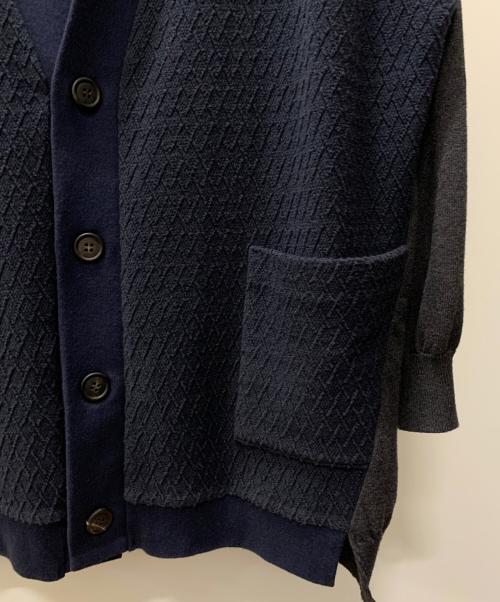 Dulcamara（ドゥルカマラ）Dulcamara (ドゥルカマラ) 薄手カーディガン グレー×ネイビー サイズ:1の古着・服飾アイテム