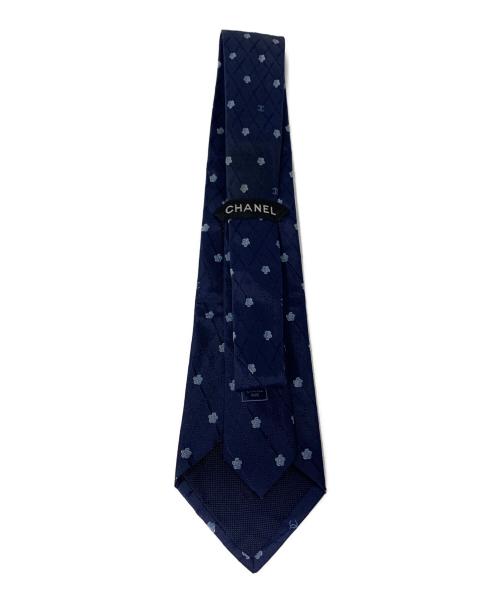 CHANEL（シャネル）CHANEL (シャネル) シルクネクタイ ネイビー サイズ:153cmの古着・服飾アイテム