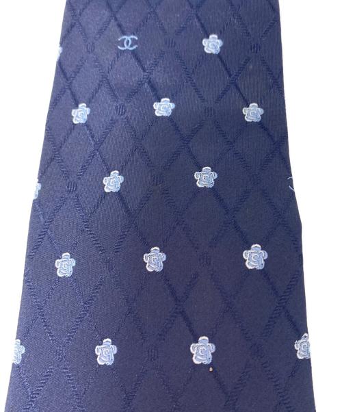CHANEL（シャネル）CHANEL (シャネル) シルクネクタイ ネイビー サイズ:153cmの古着・服飾アイテム