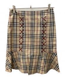 BURBERRY BLUE LABEL（バーバリー ブルー レーベル）の古着「ノバチェックスカート」｜ベージュ