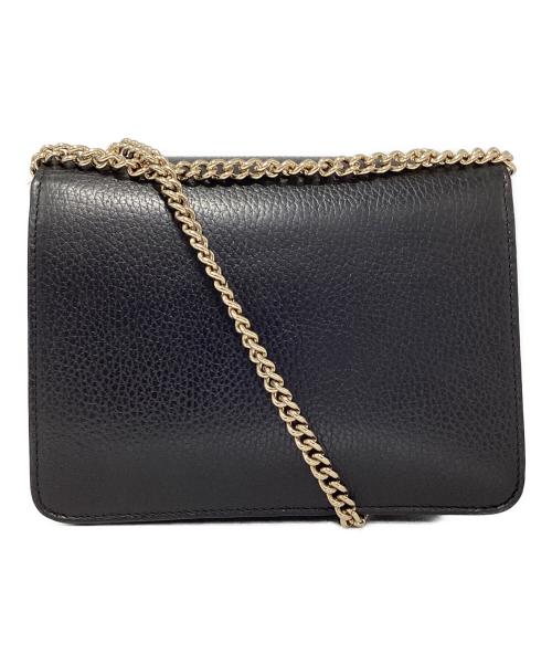 GUCCI（グッチ）GUCCI (グッチ) インターロッキングG チェーンショルダーバッグ ブラックの古着・服飾アイテム