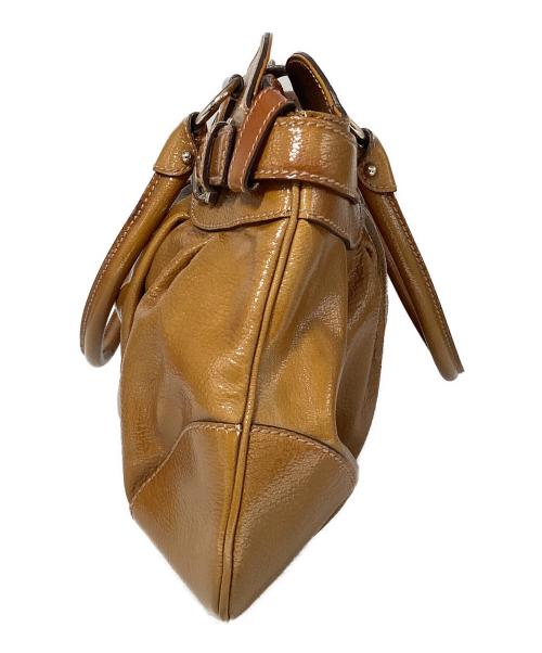 Salvatore Ferragamo（サルヴァトーレ フェラガモ）Salvatore Ferragamo (サルヴァトーレ フェラガモ) ガンチーニエナメルバッグ ブラウンの古着・服飾アイテム