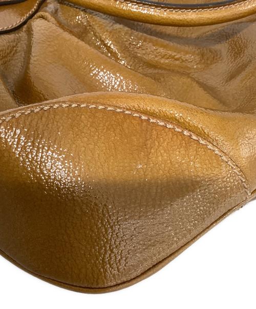 Salvatore Ferragamo（サルヴァトーレ フェラガモ）Salvatore Ferragamo (サルヴァトーレ フェラガモ) ガンチーニエナメルバッグ ブラウンの古着・服飾アイテム