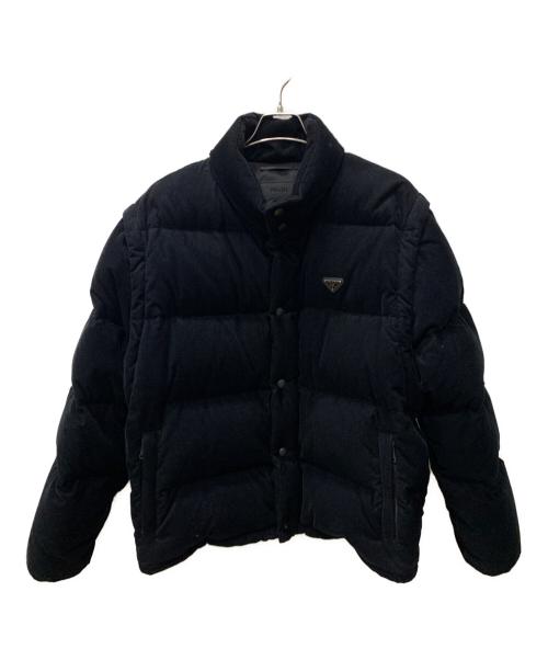 PRADA（プラダ）PRADA (プラダ) 25AW 2WAYミディアムウェイト コーデュロイ ダウンジャケット ブラック サイズ:Lの古着・服飾アイテム