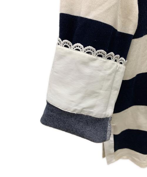 Bibiy.（ビビィ）Bibiy. (ビビィ) FRANCINE RUGBY TOP ネイビー×ホワイト サイズ:Fの古着・服飾アイテム