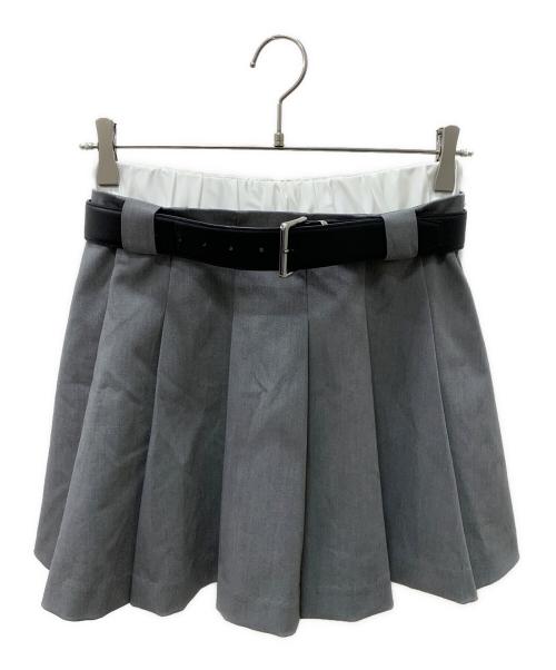 Snidel（スナイデル）Snidel (スナイデル) レイヤードデザインプリーツスカショ グレーの古着・服飾アイテム