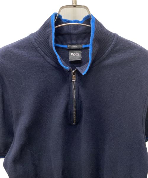 BOSS HUGO BOSS（ボス ヒューゴボス）BOSS HUGO BOSS (ボス ヒューゴボス) ハーフジップポロシャツ ブラック サイズ:Sの古着・服飾アイテム