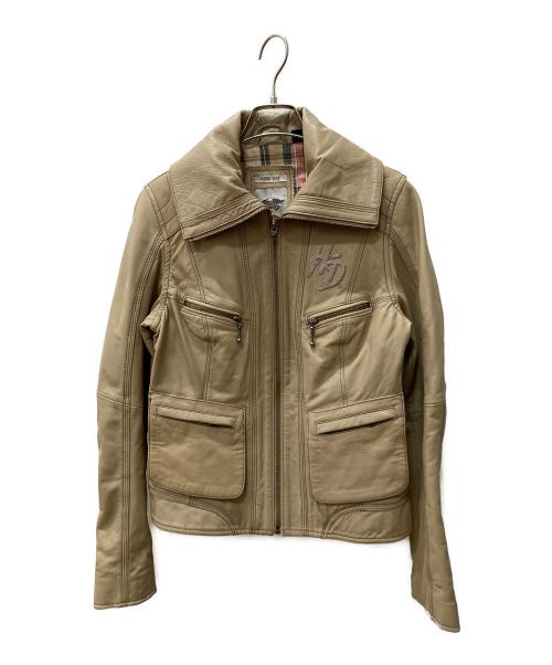 HARLEY-DAVIDSON（ハーレーダビッドソン）HARLEY-DAVIDSON (ハーレーダビッドソン) ライダースジャケット ベージュ サイズ:XSの古着・服飾アイテム