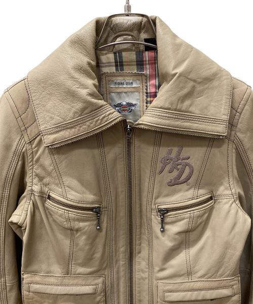 HARLEY-DAVIDSON（ハーレーダビッドソン）HARLEY-DAVIDSON (ハーレーダビッドソン) ライダースジャケット ベージュ サイズ:XSの古着・服飾アイテム