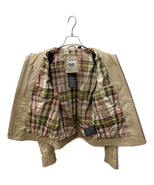 HARLEY-DAVIDSON（ハーレーダビッドソン）HARLEY-DAVIDSON (ハーレーダビッドソン) ライダースジャケット ベージュ サイズ:XSの古着・服飾アイテム