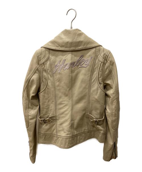 HARLEY-DAVIDSON（ハーレーダビッドソン）HARLEY-DAVIDSON (ハーレーダビッドソン) ライダースジャケット ベージュ サイズ:XSの古着・服飾アイテム