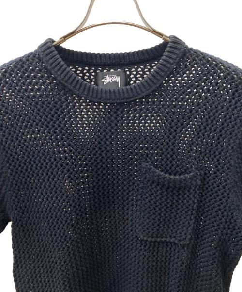 stussy（ステューシー）stussy (ステューシー) メッシュＴシャツ ブラック サイズ:Mの古着・服飾アイテム