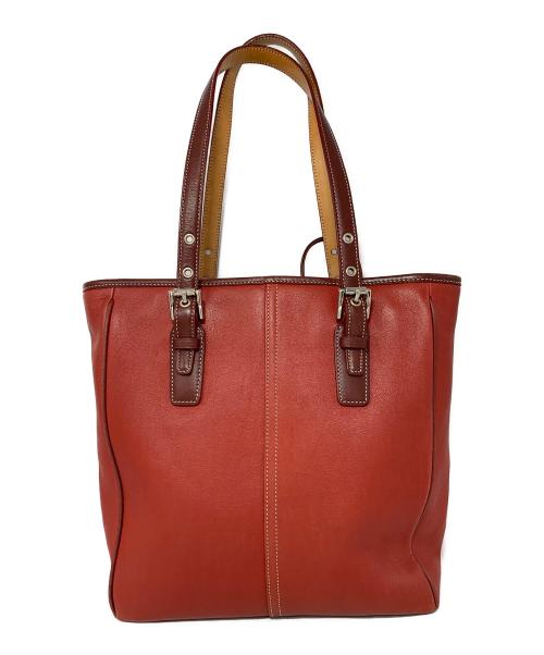 COACH（コーチ）COACH (コーチ) レザートートバッグ レッドの古着・服飾アイテム
