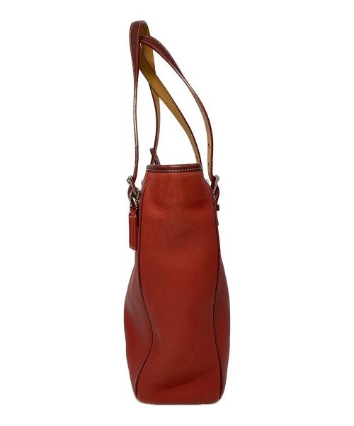 COACH（コーチ）COACH (コーチ) レザートートバッグ レッドの古着・服飾アイテム