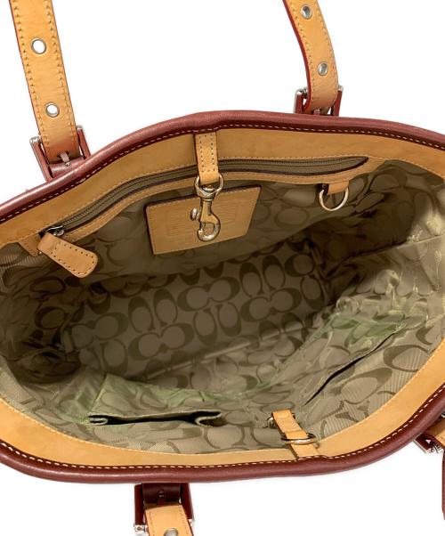 COACH（コーチ）COACH (コーチ) レザートートバッグ レッドの古着・服飾アイテム