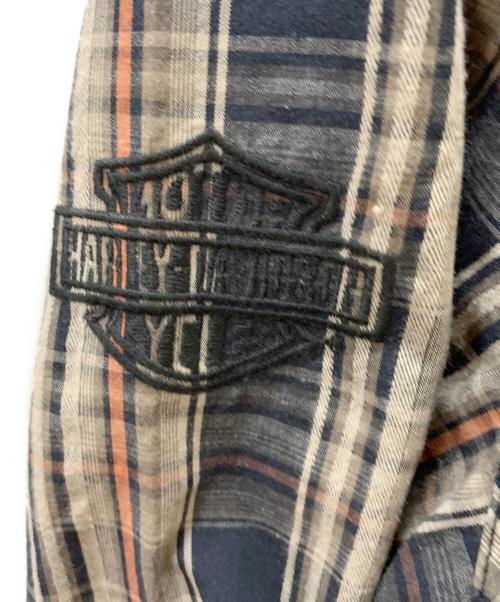 HARLEY-DAVIDSON（ハーレーダビッドソン）HARLEY-DAVIDSON (ハーレーダビッドソン) 長袖シャツ ブラウン×ブラック サイズ:2XLの古着・服飾アイテム