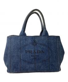 PRADA（プラダ）の古着「デニムカナパトートバッグ」｜インディゴ
