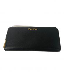 MIU MIU（ミュウミュウ）の古着「ラウンドファスナー財布」｜ブラック