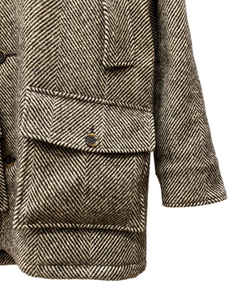 GANGSTERVILLE（ギャングスタービル）GANGSTERVILLE (ギャングスタービル) SHARPER HERRINGBONE COAT ブラウン サイズ:Lの古着・服飾アイテム