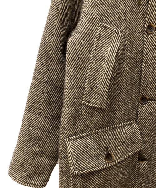 GANGSTERVILLE（ギャングスタービル）GANGSTERVILLE (ギャングスタービル) SHARPER HERRINGBONE COAT ブラウン サイズ:Lの古着・服飾アイテム