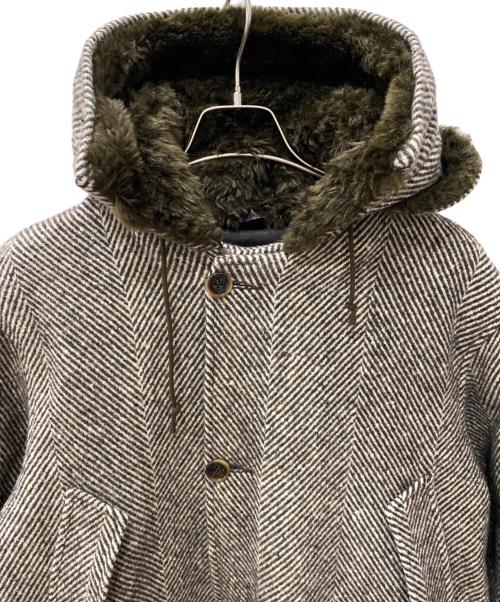 GANGSTERVILLE（ギャングスタービル）GANGSTERVILLE (ギャングスタービル) SHARPER HERRINGBONE COAT ブラウン サイズ:Lの古着・服飾アイテム