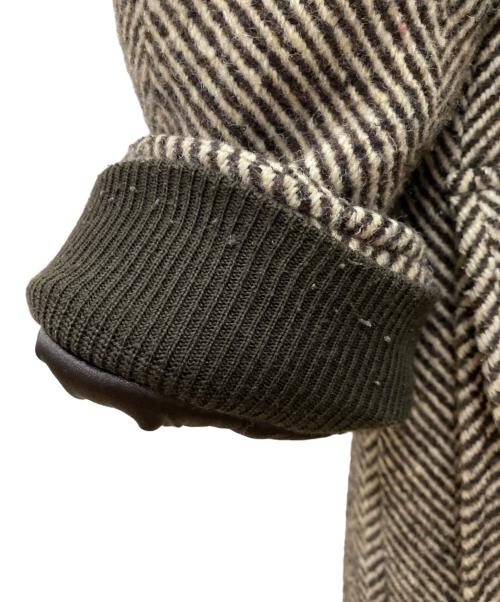 GANGSTERVILLE（ギャングスタービル）GANGSTERVILLE (ギャングスタービル) SHARPER HERRINGBONE COAT ブラウン サイズ:Lの古着・服飾アイテム