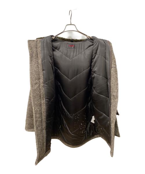 GANGSTERVILLE（ギャングスタービル）GANGSTERVILLE (ギャングスタービル) SHARPER HERRINGBONE COAT ブラウン サイズ:Lの古着・服飾アイテム