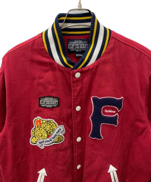FLIP THE SCRIPT（フリップザスクリプト）FLIP THE SCRIPT (フリップザスクリプト) スタジアムジャケット レッド サイズ:XXLの古着・服飾アイテム