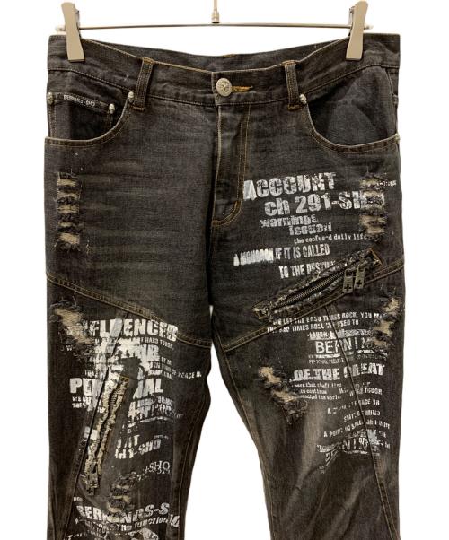 BERNINGS-SHO（バーニングスショウ）BERNINGS-SHO (バーニングスショウ) デニムパンツ ブラック サイズ:W82の古着・服飾アイテム