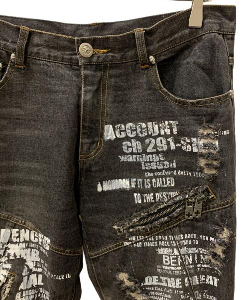 BERNINGS-SHO（バーニングスショウ）BERNINGS-SHO (バーニングスショウ) デニムパンツ ブラック サイズ:W82の古着・服飾アイテム