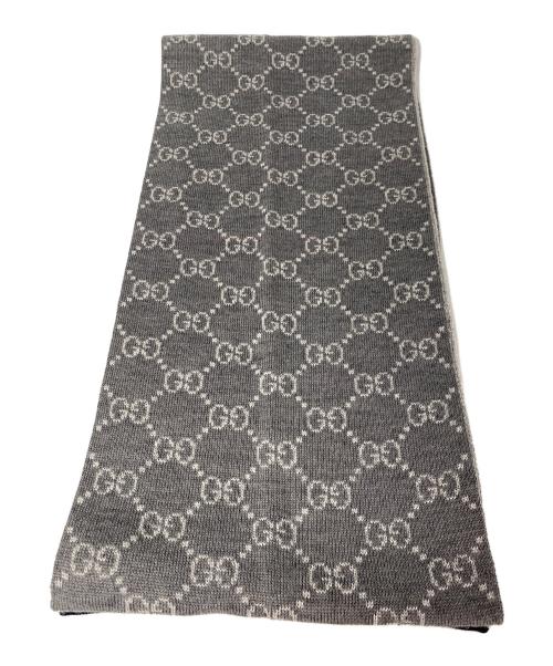 GUCCI（グッチ）GUCCI (グッチ) GG総柄マフラー グレーの古着・服飾アイテム
