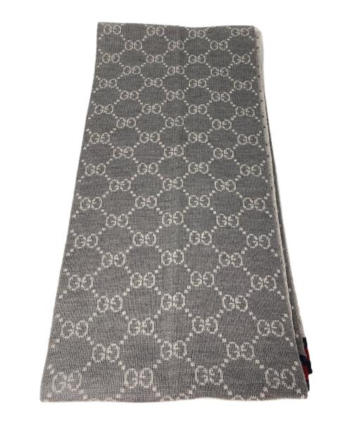 GUCCI（グッチ）GUCCI (グッチ) GG総柄マフラー グレーの古着・服飾アイテム