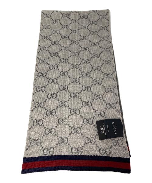 GUCCI（グッチ）GUCCI (グッチ) GG総柄マフラー グレーの古着・服飾アイテム